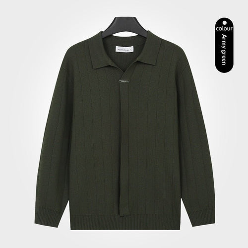 Mens AutumnWinter Lapel Knitted Cardigan Casual Top - Cityz Atelier lumiere