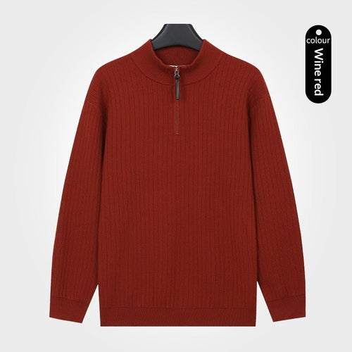 Men's Semi-Zip Knit Sweater With A Light Luxury Feel Soft And Warm For Autumn And Winter - Cityz Atelier lumiere