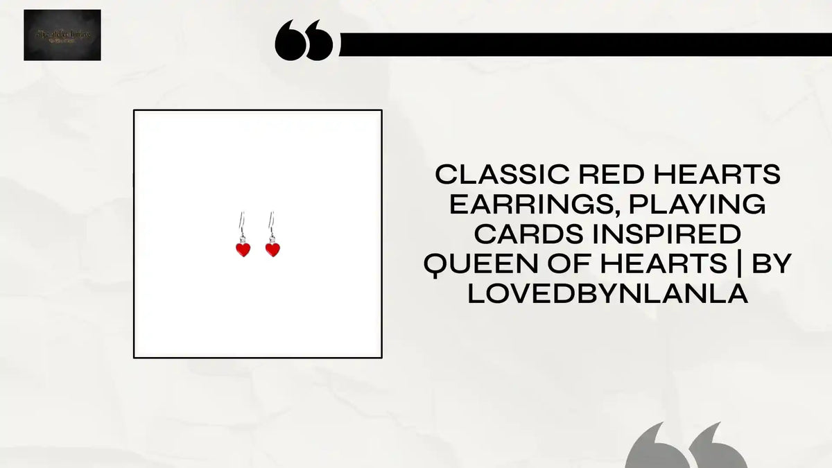 Classic Red Hearts Earrings, Playing Cards inspired Queen of Hearts | by lovedbynlanla by@Outfy