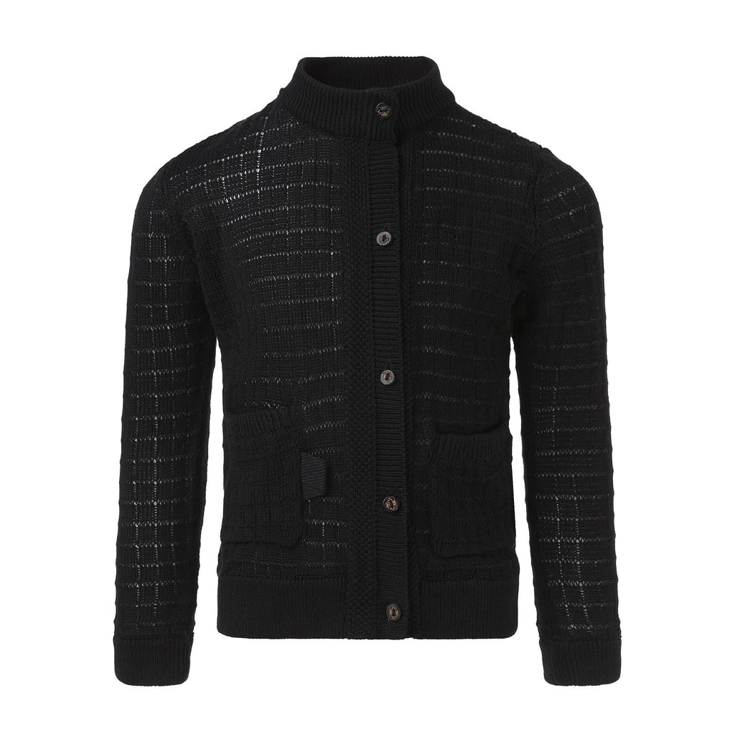 The Buttoned Summer Cardigan — Black - Cityz Atelier lumiere
